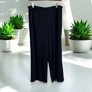 Chicos Easywear  Women's‎ Medium Blue Crepe Pull On Elastic Waist Capri